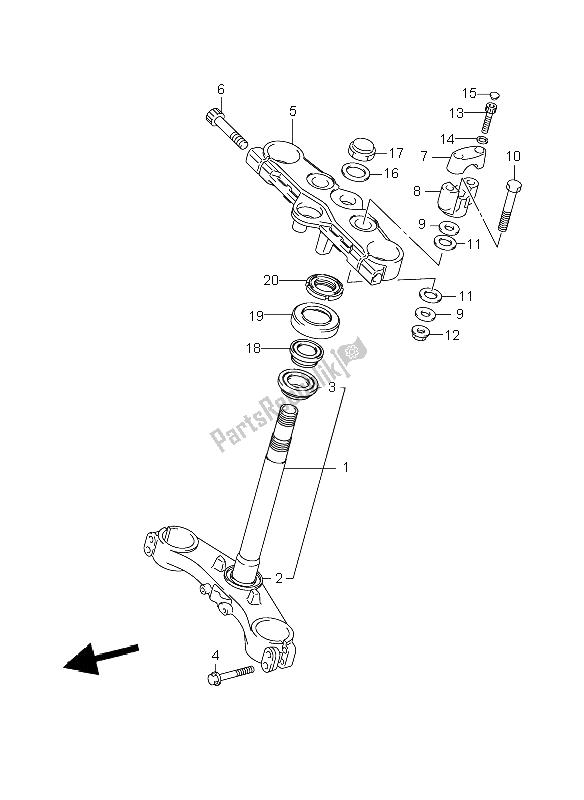 All parts for the Steering Stem (gsf1250s-sa) of the Suzuki GSF 1250 Nsnasa Bandit 2008