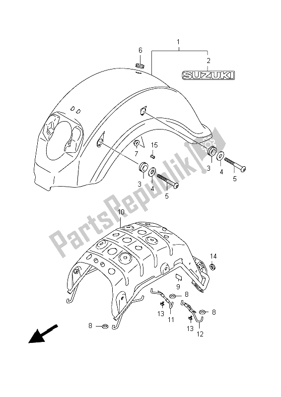 Todas las partes para Guardabarros Trasero (vl800 E02) de Suzuki C 800 VL Intruder 2012