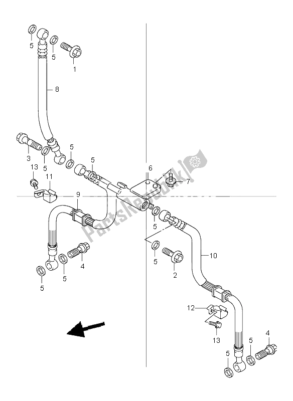 Tutte le parti per il Tubo Freno Anteriore del Suzuki GSF 600 NS Bandit 2000