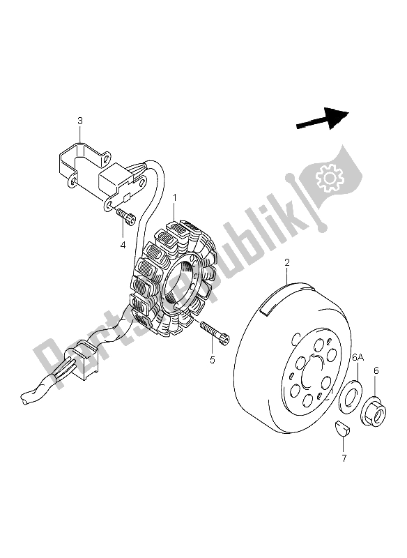 All parts for the Magneto (dr-z400) of the Suzuki DR Z 400E 2002