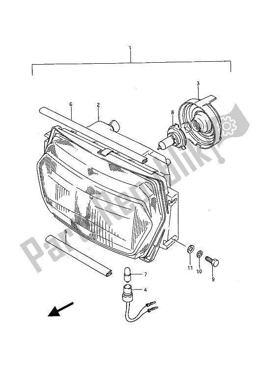 Tutte le parti per il Faro del Suzuki GSX 1100F 1988