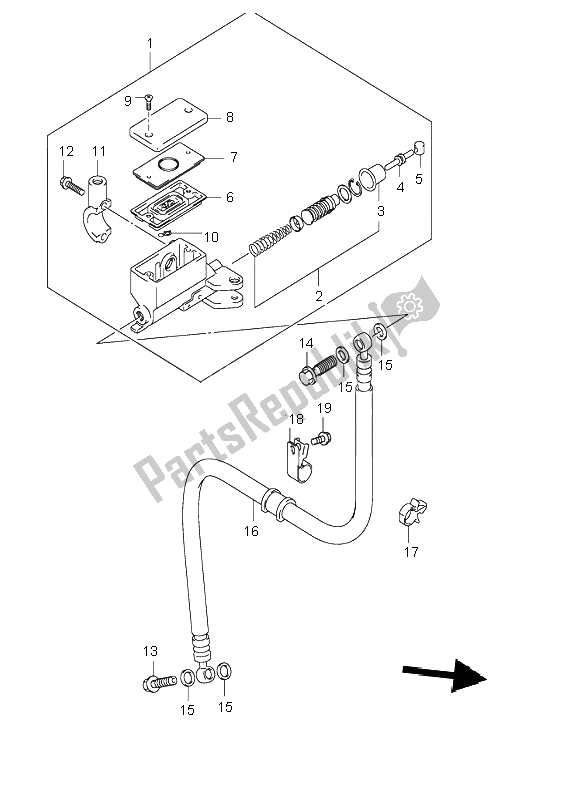 Todas as partes de Cilindro Mestre Da Embreagem do Suzuki GSX 1400 2002