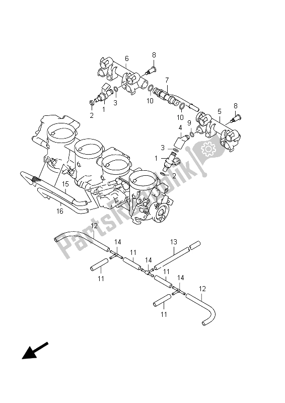 Tutte le parti per il Tubo Flessibile Del Corpo Farfallato E Giunto del Suzuki GSX 1300R Hayabusa 2012