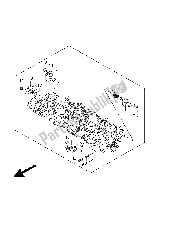 All parts for the Throttle Body of the Suzuki GSX R 750 2011