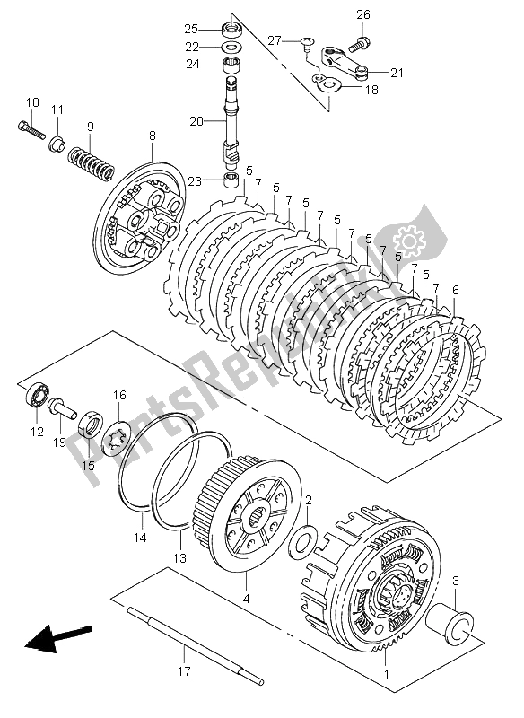 Tutte le parti per il Frizione del Suzuki DR Z 400S 2000