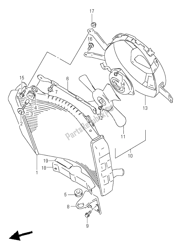 Todas las partes para Radiador de Suzuki GSX R 1100W 1997