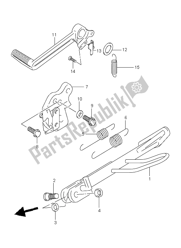 All parts for the Stand of the Suzuki TL 1000R 1998