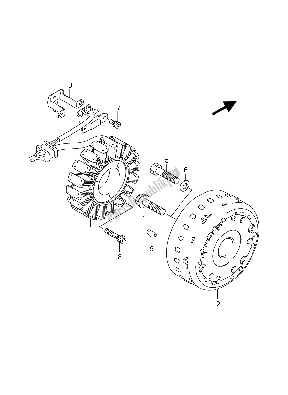 All parts for the Magneto of the Suzuki DL 650 V Strom 2006