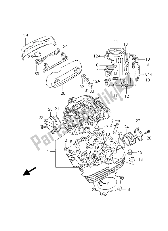 Tutte le parti per il Testata del Suzuki GZ 250 Marauder 2005