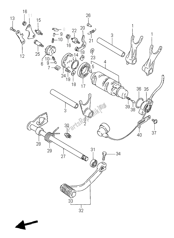 Toutes les pièces pour le Changement De Vitesse du Suzuki VS 600 Intruder 1997