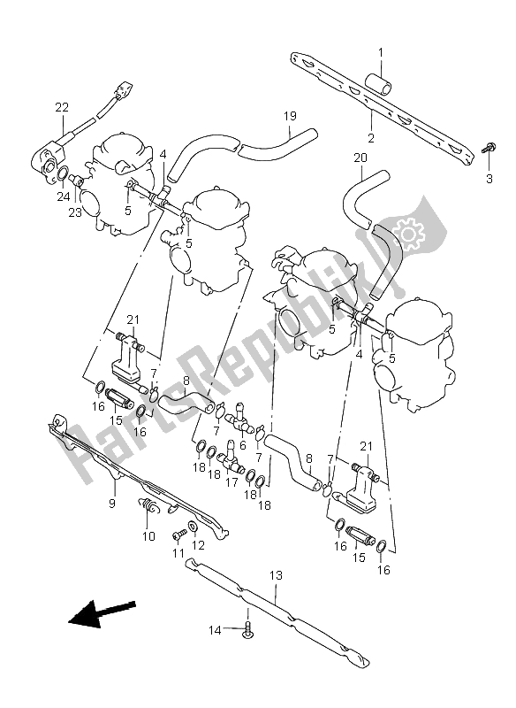 All parts for the Carburetor Fittings of the Suzuki GSX 750 1999