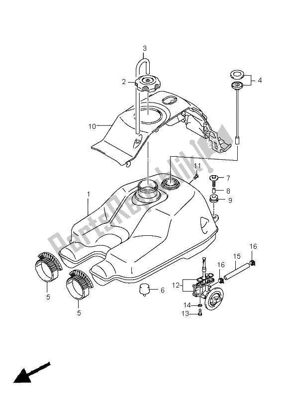 Toutes les pièces pour le Réservoir D'essence du Suzuki LT A 400F Kingquad 4X4 2008