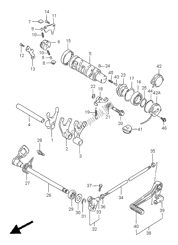 Toutes les pièces pour le Changement De Vitesse du Suzuki GSF 1200 Nssa Bandit 2000