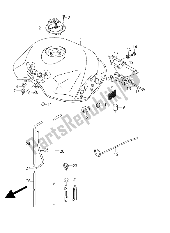 Tutte le parti per il Serbatoio Carburante (gsr750 E21) del Suzuki GSR 750 2011