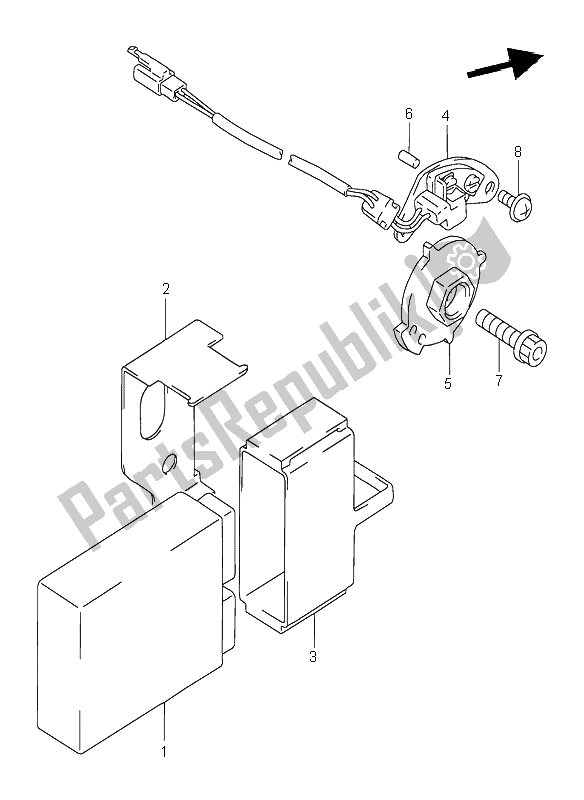 All parts for the Signal Generator of the Suzuki GSX R 1100W 1995