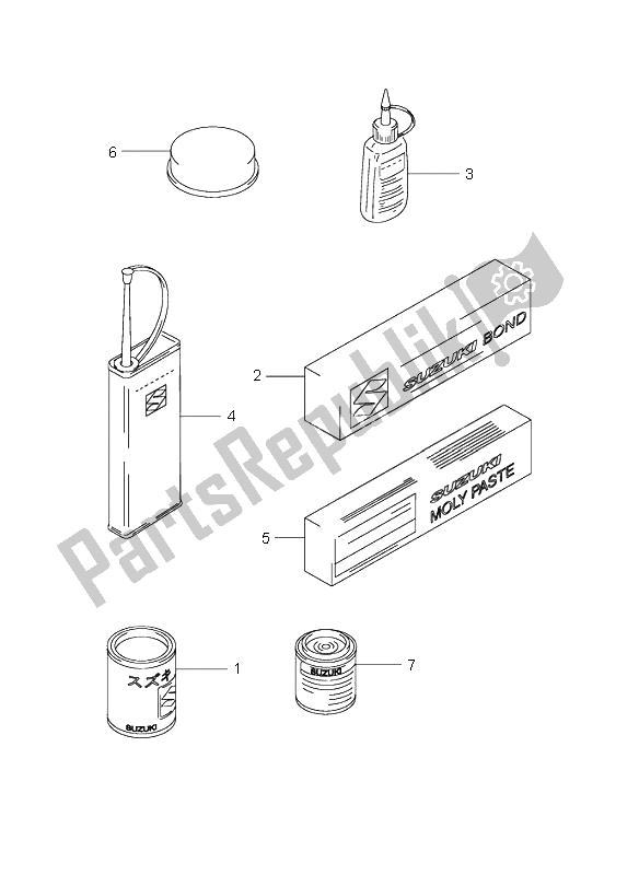 Todas las partes para Opcional de Suzuki GN 125E 2001