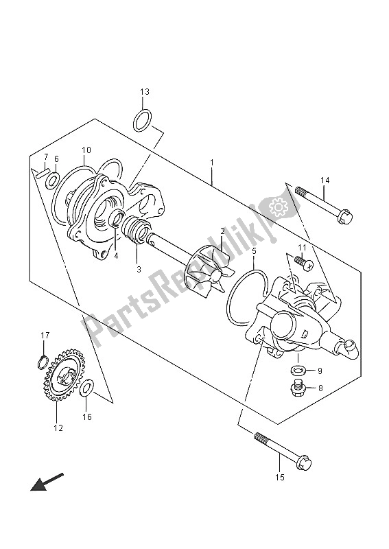 Toutes les pièces pour le Pompe à Eau du Suzuki LT A 750 XPZ Kingquad AXI 4X4 2016