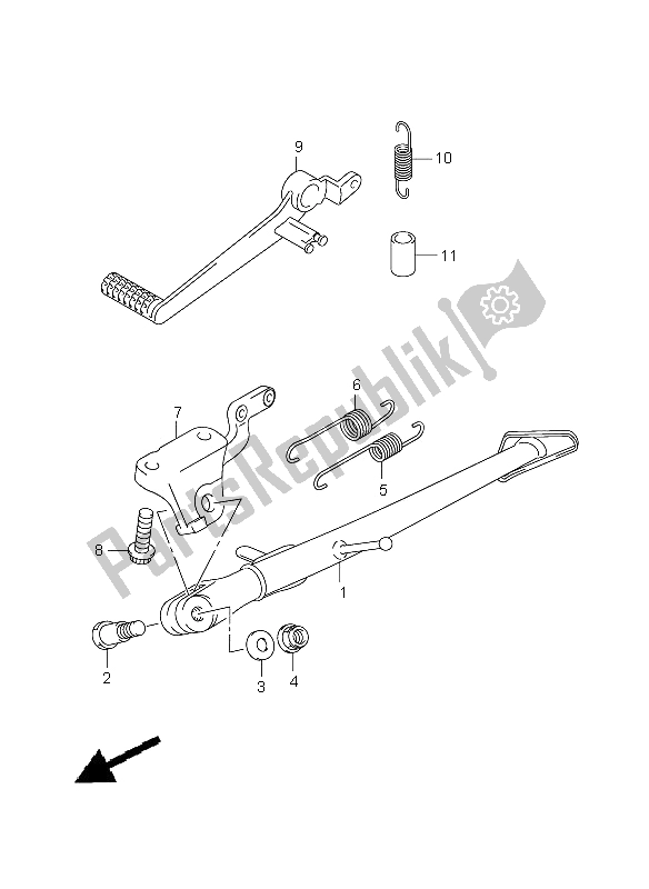 All parts for the Stand of the Suzuki GSX R 600 2008