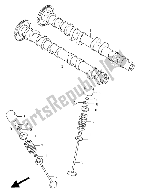 Toutes les pièces pour le Arbre à Cames Et Soupape du Suzuki GSX R 750 2000