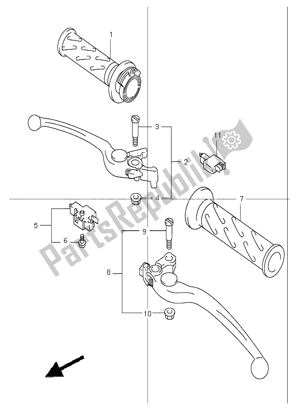 Todas as partes de Alavanca De Manivela do Suzuki GSF 1200 NS Bandit 2003