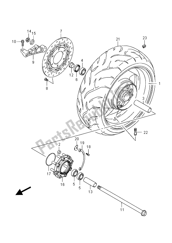 Tutte le parti per il Ruota Posteriore (vzr1800 E19) del Suzuki VZR 1800 NZR M Intruder 2012