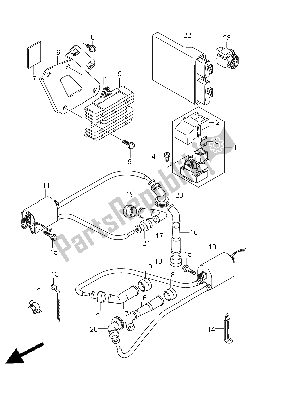 All parts for the Electrical (dl650 E19) of the Suzuki DL 650A V Strom 2011