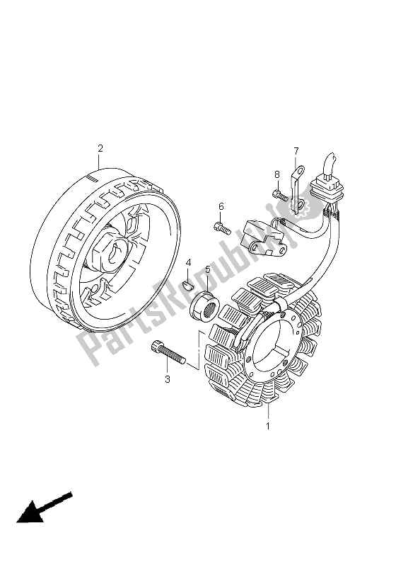 Todas las partes para Magneto de Suzuki LT A 500 XPZ Kingquad AXI 4X4 2011