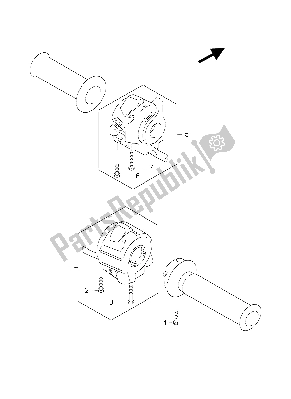 All parts for the Handle Switch of the Suzuki GZ 125 Marauder 2004