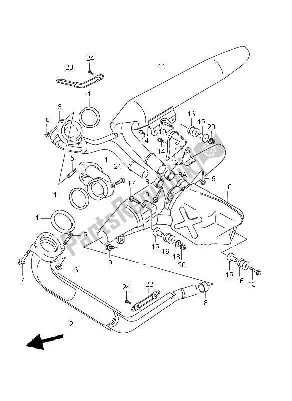 Todas las partes para Silenciador de Suzuki VL 1500 Intruder LC 1998