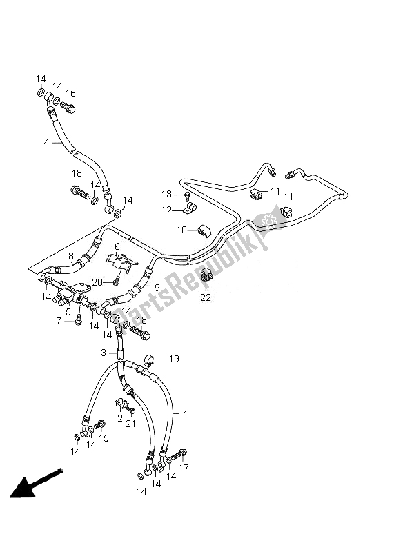 All parts for the Front Brake Hose (gsx650fa-fua) of the Suzuki GSX 650 FA 2010