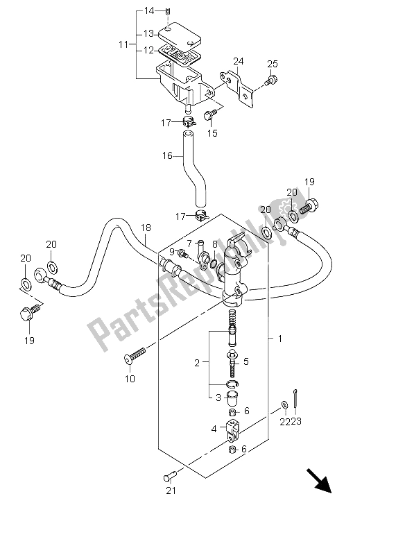 Todas las partes para Cilindro Maestro Trasero de Suzuki GSX 1300R Hayabusa 2006