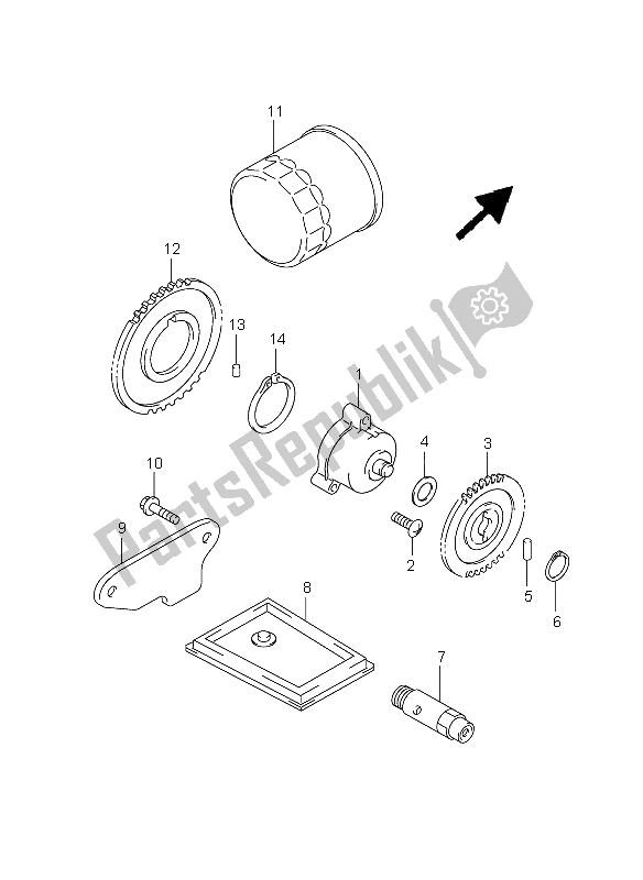 All parts for the Oil Pump of the Suzuki SV 650 Nsnasa 2009