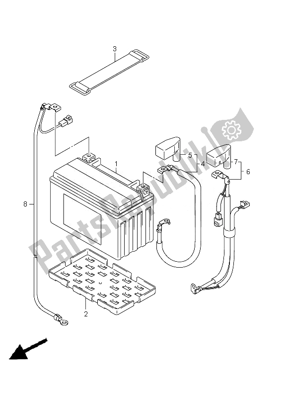 Todas as partes de Bateria do Suzuki GSX 650 FA 2010