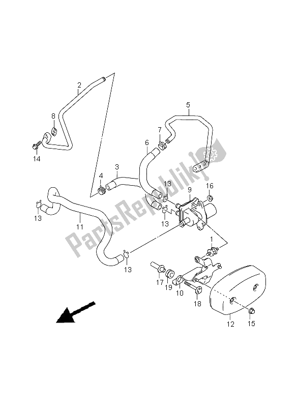 All parts for the Second Air of the Suzuki VZ 800Z Intruder 2008