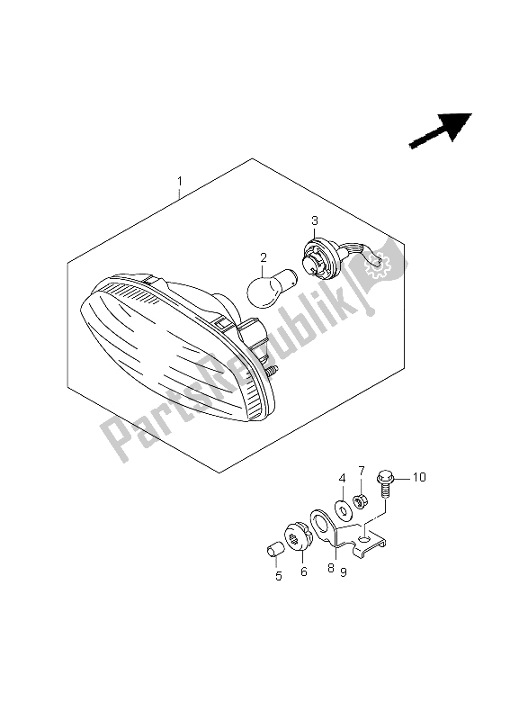 All parts for the Rear Combination Lamp (lt-a750xp P33) of the Suzuki LT A 750 XPZ Kingquad AXI 4X4 2011