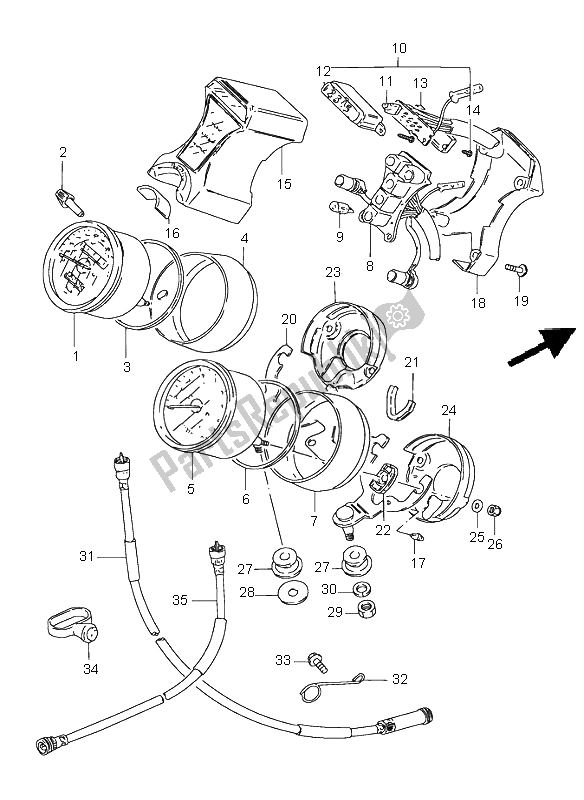 Todas as partes de Velocímetro E Tacômetro do Suzuki GN 250E 1999