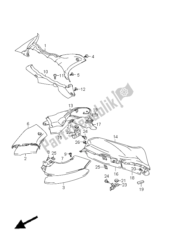 All parts for the Meter Panel of the Suzuki GSX 1300R Hayabusa 2011