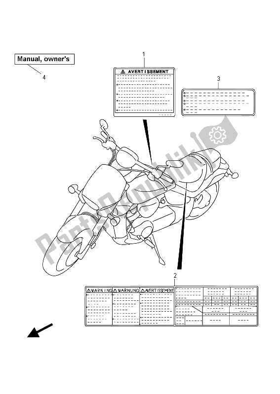 All parts for the Label (vzr1800zuf E19) of the Suzuki VZR 1800 NZR M Intruder 2012
