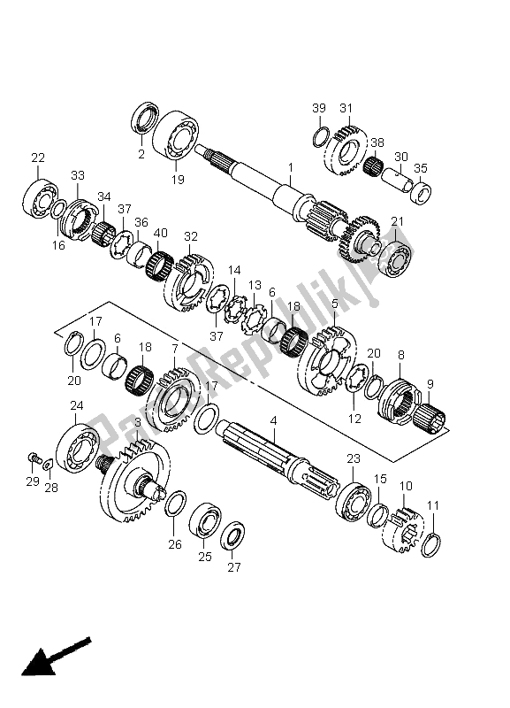 All parts for the Transmission (2) of the Suzuki LT A 400 FZ Kingquad ASI 4X4 2011