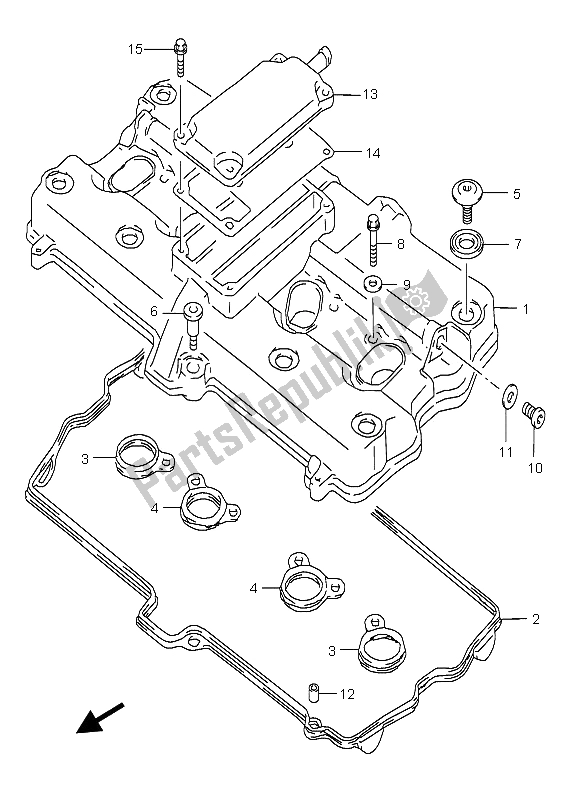 Tutte le parti per il Coperchio Della Testata del Suzuki GSX 600F 2005