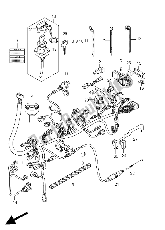 All parts for the Wiring Harness (lt-a750xp P28) of the Suzuki LT A 750 XPZ Kingquad AXI 4X4 2011