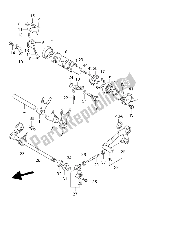 All parts for the Gear Shifting of the Suzuki GSF 600 NS Bandit 2003