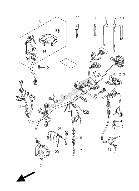 Wszystkie części do Wi? Zka Przewodów (gsf650sa-sua) Suzuki GSF 650 Nsnasa Bandit 2006