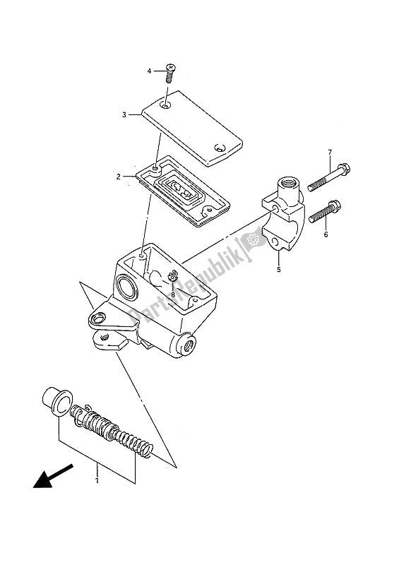 Todas as partes de Cilindro Mestre Dianteiro do Suzuki GSF 400 Bandit 1992