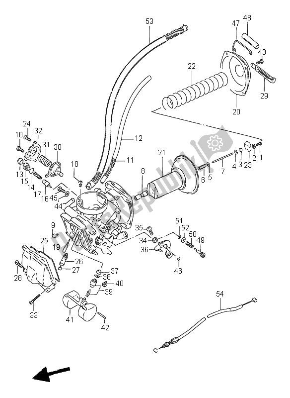 Toutes les pièces pour le Carburateur (avant) du Suzuki VS 600 Intruder 1996