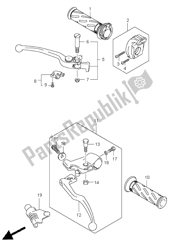 All parts for the Handle Lever of the Suzuki SV 650 NS 2005