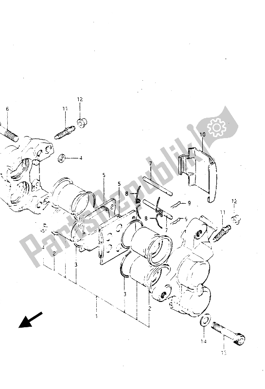 Toutes les pièces pour le étriers Avant du Suzuki GSX R 750R 1986