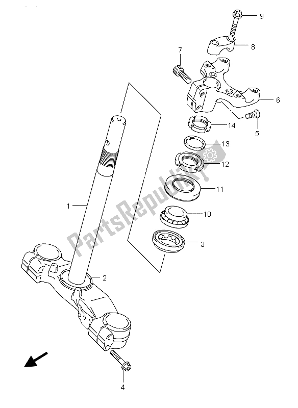 All parts for the Steering Stem (an400) of the Suzuki Burgman AN 400S 2005