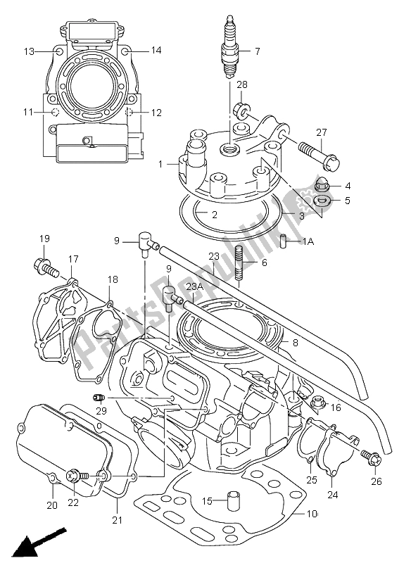 Tutte le parti per il Cilindro del Suzuki RM 250 Z 2006