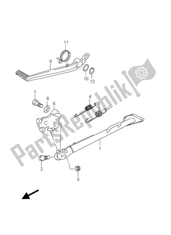 All parts for the Stand of the Suzuki DL 650A V Strom 2012